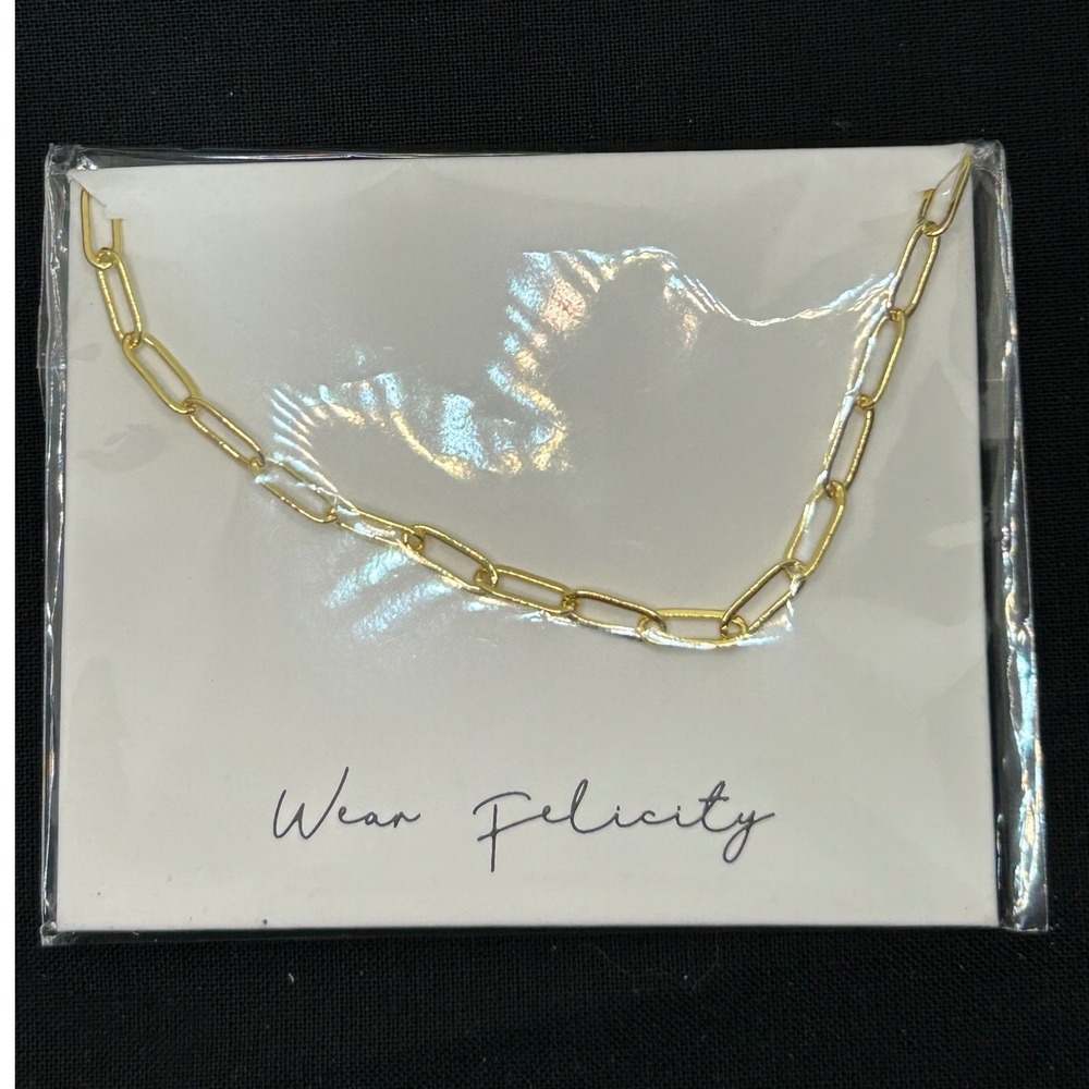 Wear‎ Felicity Gold tone Paperclip Necklace For Charms